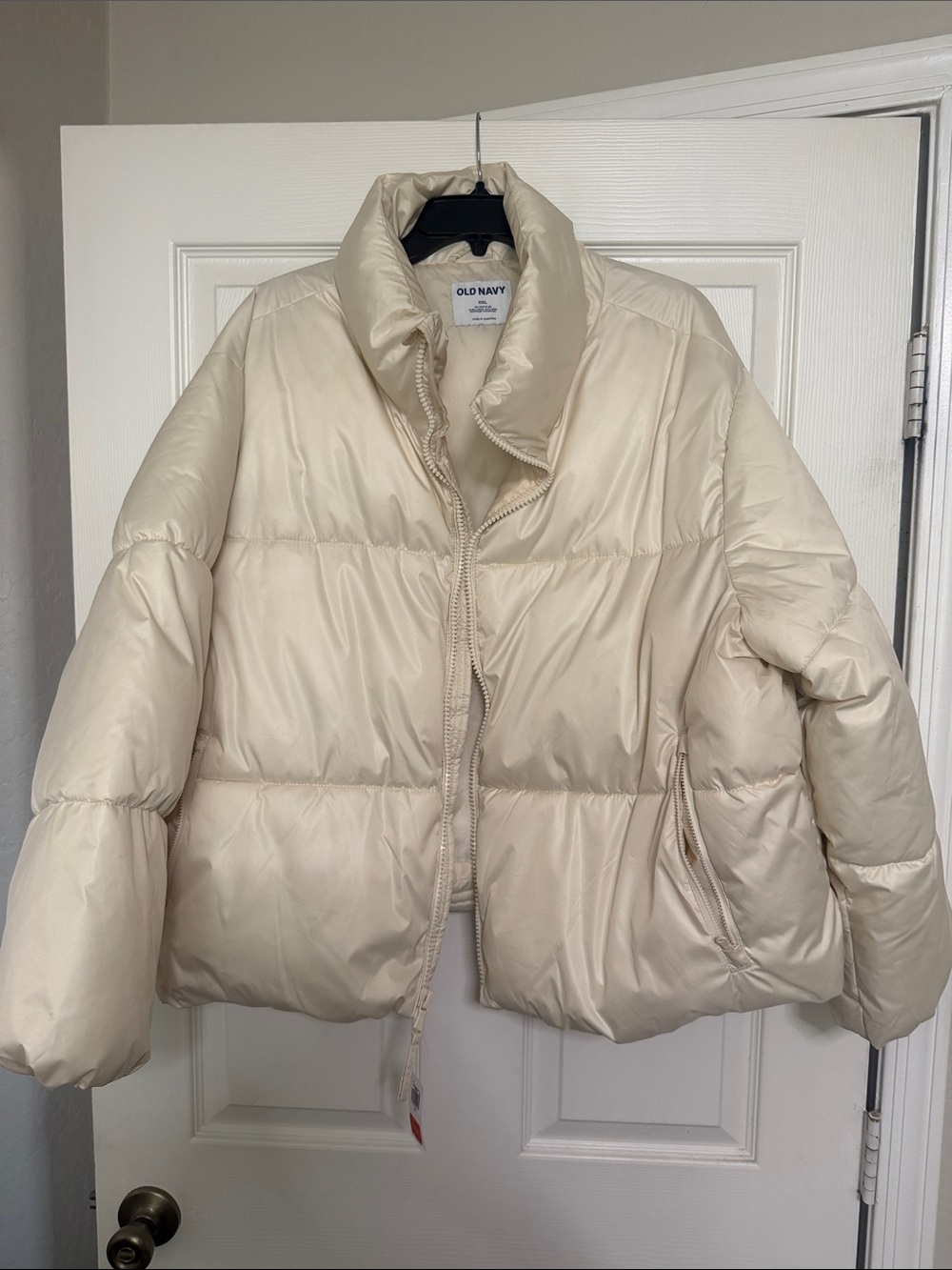 Old Navy Cream Quilted Puffer Jacket